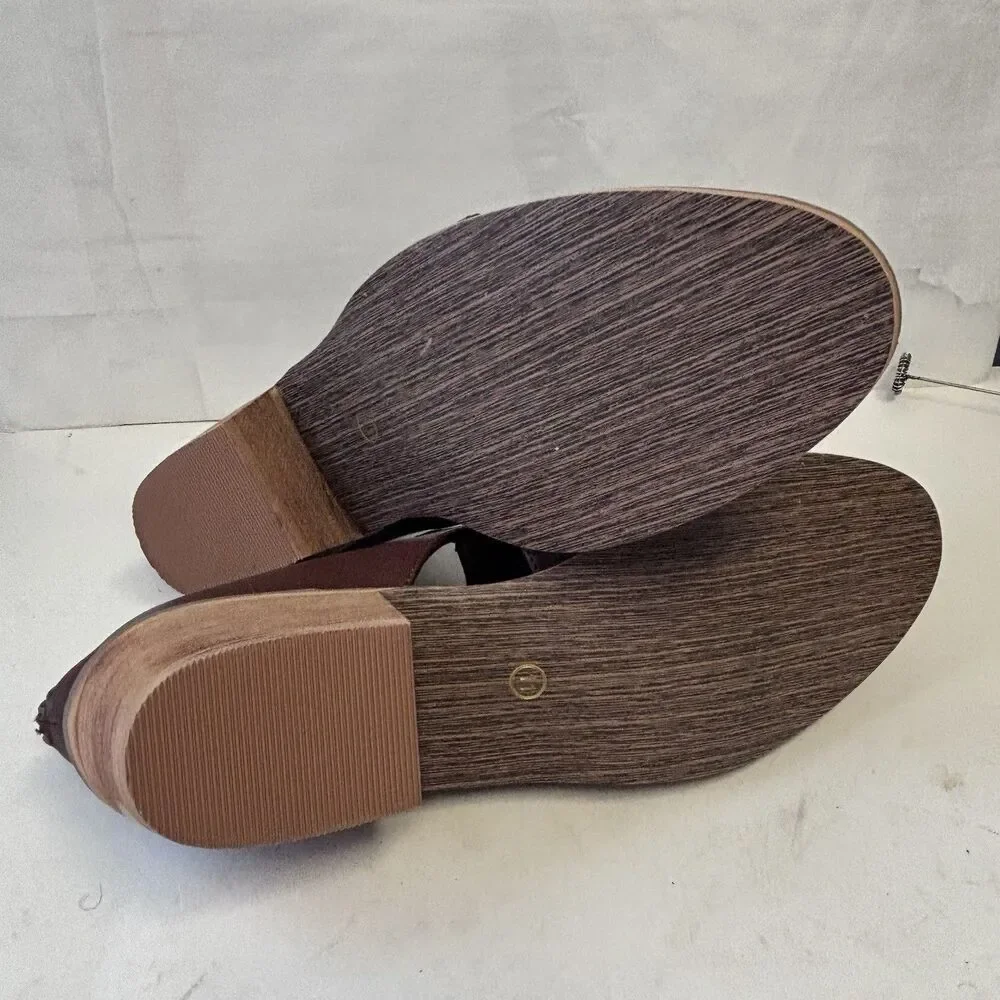 OLIVE STREET Charliee Brown Vegan Leather Flats Women’s 11 Slip On Open Sides